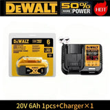 100% Genuine Dewalt 20V 6AH Battery, Rechargeable Lithium Ion Battery, Dewalt DCB200DCBL722/DCL050/DCF850Power Tool Replacement