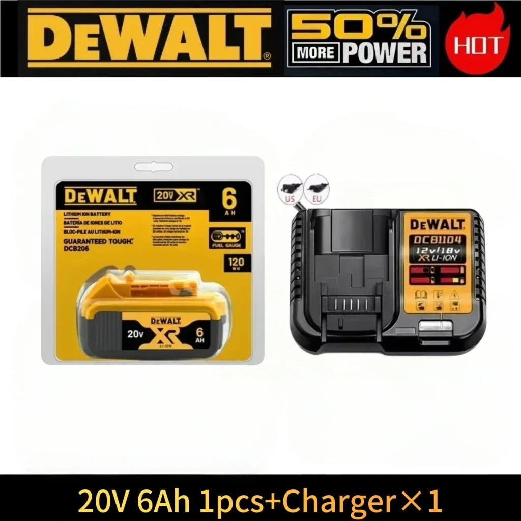 100% Genuine Dewalt 20V 6AH Battery, Rechargeable Lithium Ion Battery, Dewalt DCB200DCBL722/DCL050/DCF850Power Tool Replacement