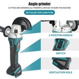 New Makita DGA404 Brushless Lithium Electric Angle Grinder 18V 125mm Rechargeable Cutting Machine High Power Machine Power Tool