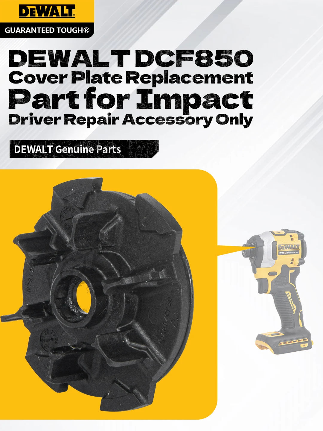 DEWALT DCF850 Cover Plate Replacement Part for Impact Driver Repair Accessory Only