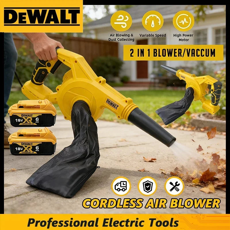 Dewalt 2 in 1 Cordless Air Blower & Vacuum Cleaner Electric Dust Computer Collector Leaf Duster Power Tools For 18V Battery