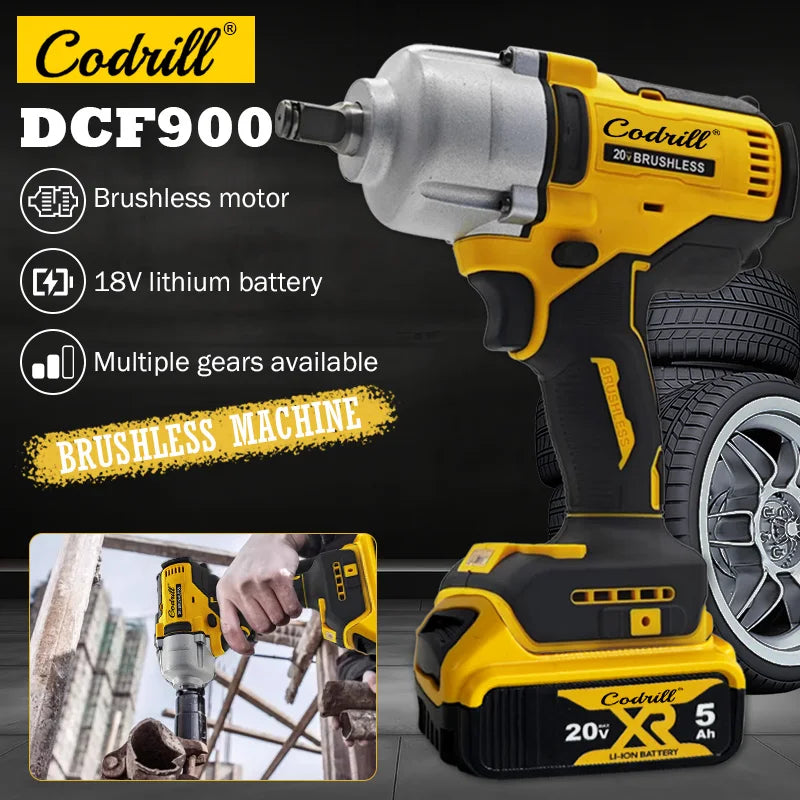 DeWALT DCF900 20V Cordless Impact Wrench 1/2" Hog‑Ring Anvil Brushless Power Tool For Truck Bolt Nut Disassembly Bare Tool