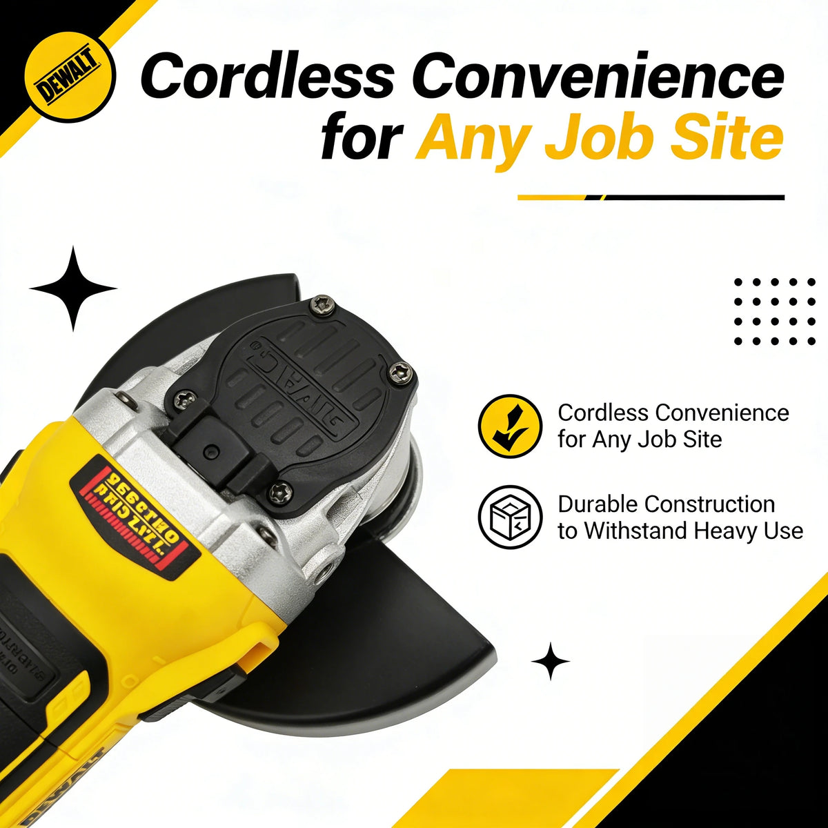 DeWalt DCG405 Brushless Lithium Angle Grinder, Electric Polisher, Metal Cutting & Polishing Tool, NO battery