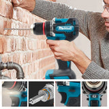 DDF487 Screwdriver Cordless Percussion Drill Electric Variable Speed Brushless Impact Power Tools Drill for makita18Vbattery pin