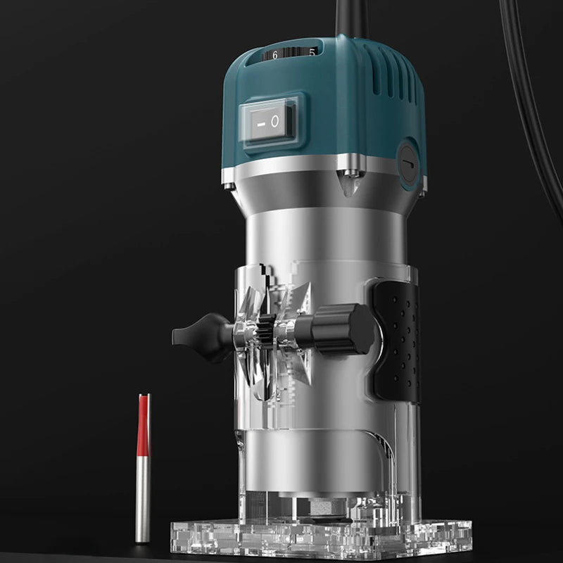 Upgraded 6-speed 800W Woodworking Electric Trimmer 33000 RPM Wood Engraving Slotting Trimming Machine Carving Router