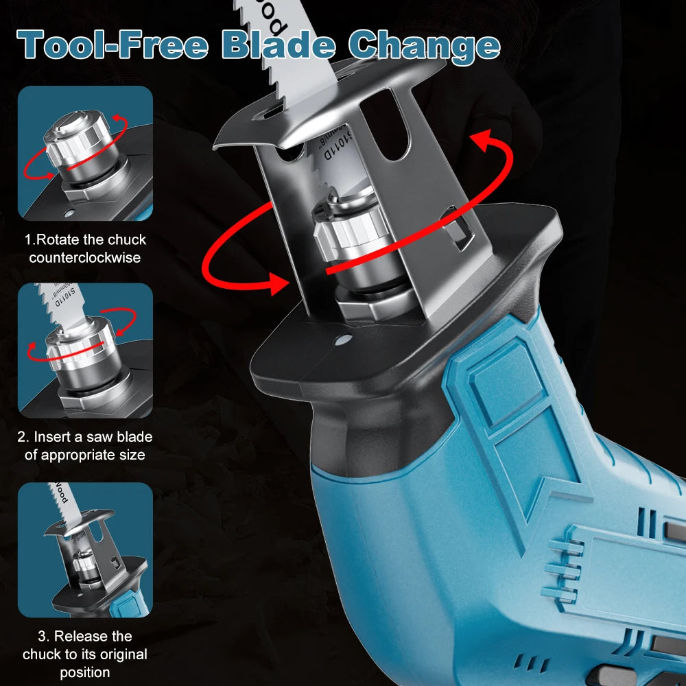 Cordless Reciprocating Saw For Makita 18V Battery Portable Electric Reciprocating Saw For Wood Metal Pipe Cutting Power Tool