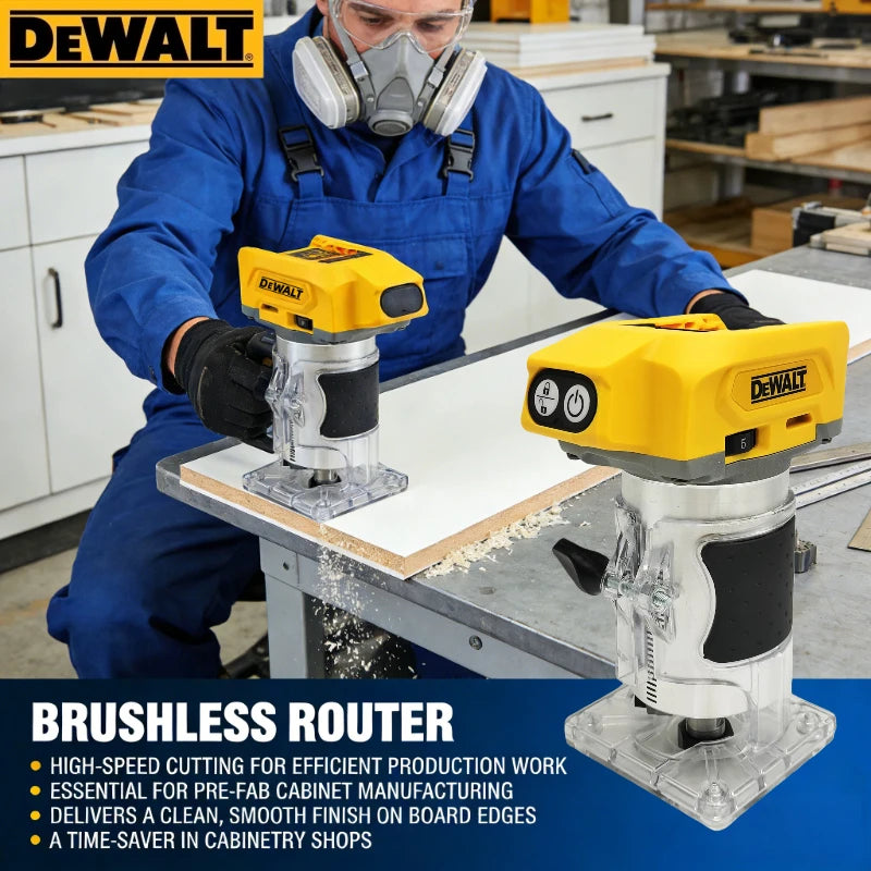 Dewalt 33000RPM Brushless Electric Trimmer, Cordless Woodworking Trimming Machine, Wood Router for Milling Engraving Slotting