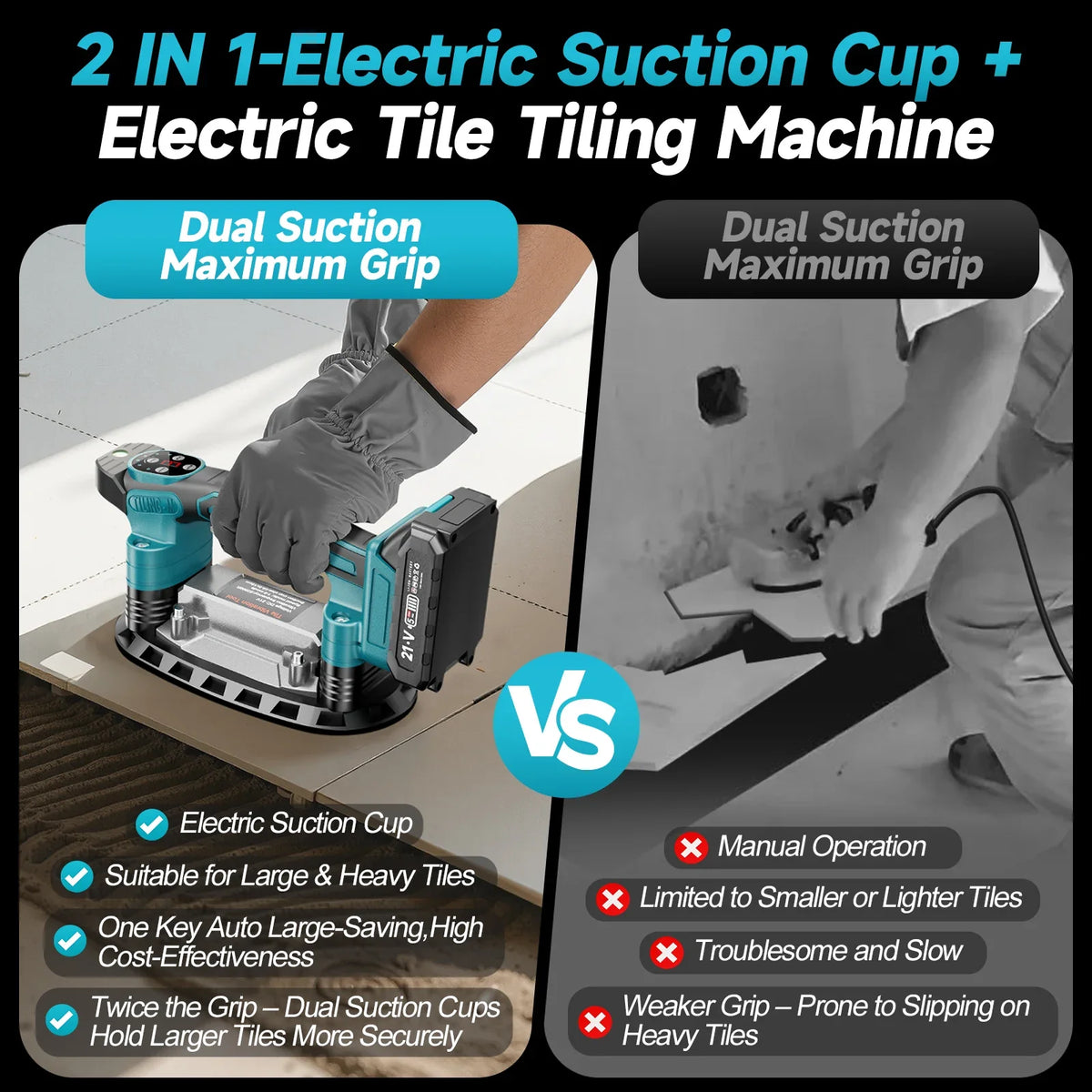 9 Speed Tile Laying Machine 400KG Tile Vibration Leveling Machine Cordless Tile Power Tool for Makita 18V Battery Pins