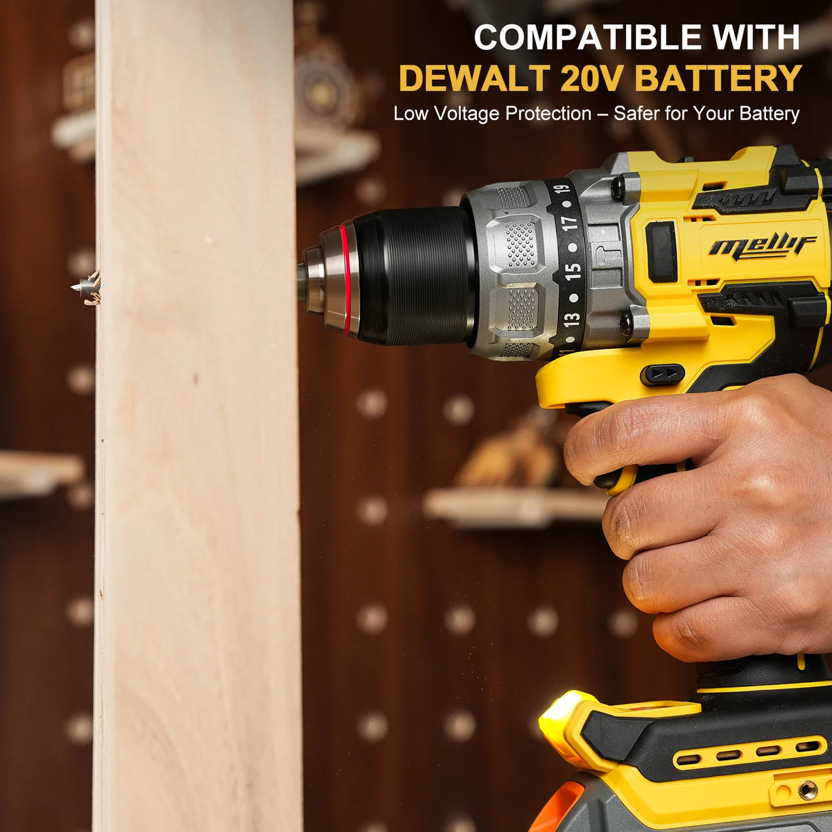 MELLIF 110N.M HIGH TORQUE IMPACT DRILL DRIVER, COMPATIBLE WITH DEWALT 20V MAX BATTERY (Battery Not Included)