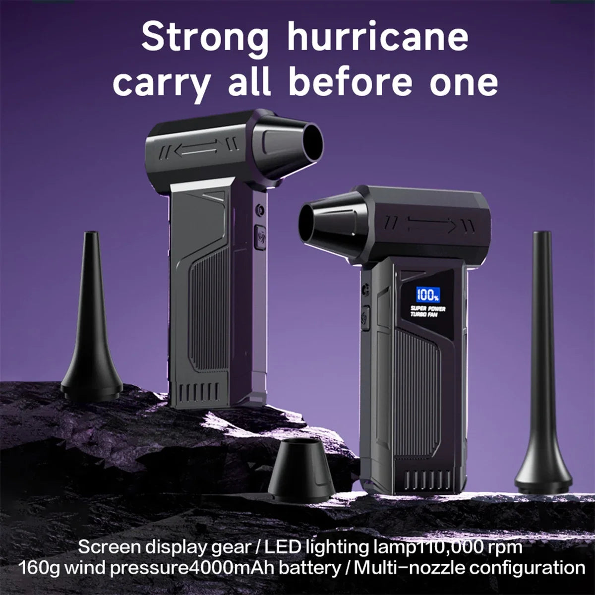 2026 New Wireless Jet Fan Brushless Motor Turbo Air Blower Car Cleaning Led Light Digital Display Portable Outdoor Use