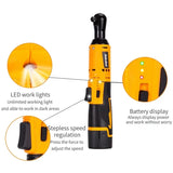 3/8 12V Rechargeable Electric Wrench,Ratchet Set, Angle Drill, Screwdriver To Remove Screw Nut, Automobile Maintenance Tool