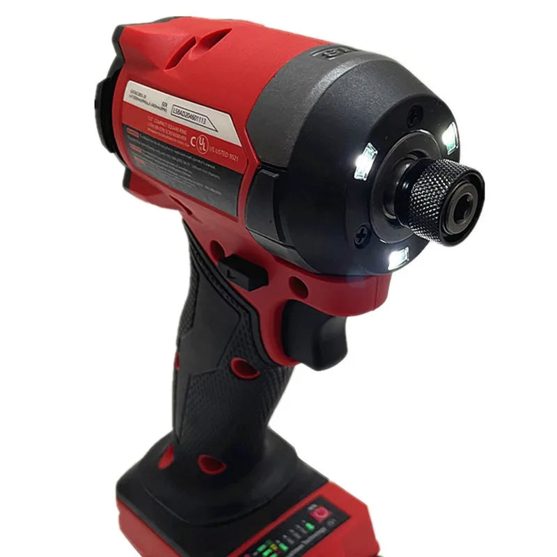 5 Gears Cordless Driver Brushless Electric Drill 1/4 Inch Hex High Torque Impact Drill Repair For Milwaukee 18V Battery