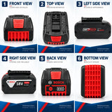Bosch 18V 6.0Ah Lightweight Compact Genuine Battery for DIY Home Repair Fits BAT609G BAT610G GSR18V-LI Tools