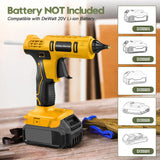 100W Cordless Hot Glue Gun for DeWalt 20V Battery (No Battery)&12 X 11mm Silicone Sticks Fast Heating Full Size Wireless Gun