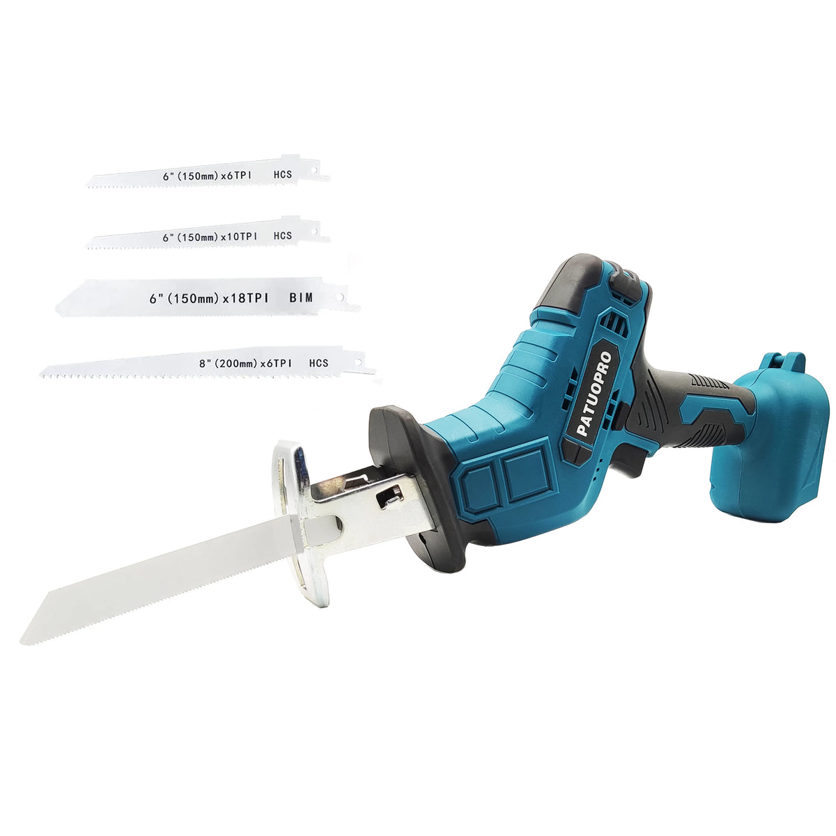 Cordless Reciprocating Saw 18V Adjustable Speed Electric Saw Wood Metal Pipe Cutting Fit Makita 18V Battery (Without Battery)