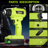 Cordless Heat Gun For Ryobi 18V Battery Electric Handheld Hot Air Gun With Nozzles For DIY Stripping Paint Shrinking Power Tool