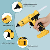 Cordless Electric Handheld Hot Glue Gun Repair Hot Melt Welding Hot Air Gun Anti-scald Nozzle with 10 Sticks for Dewalt Battery