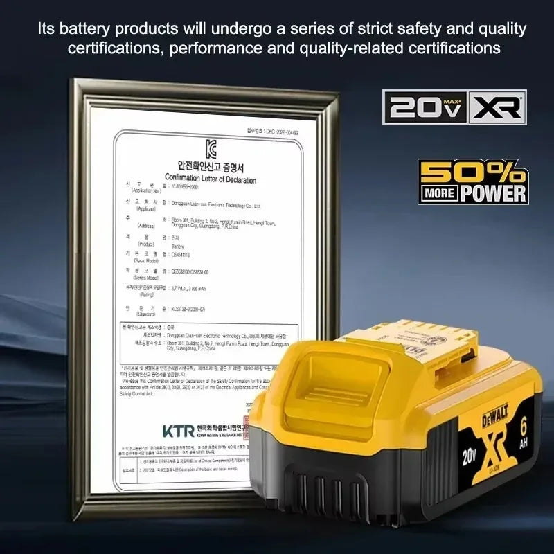 100% Original Dewalt 20V 9000mAh Power Tool Battery DCB206 DCB205 DCB200 DCF887 DCG405 DCD791 DCF922 DCF850 DCD805 Tool Battery