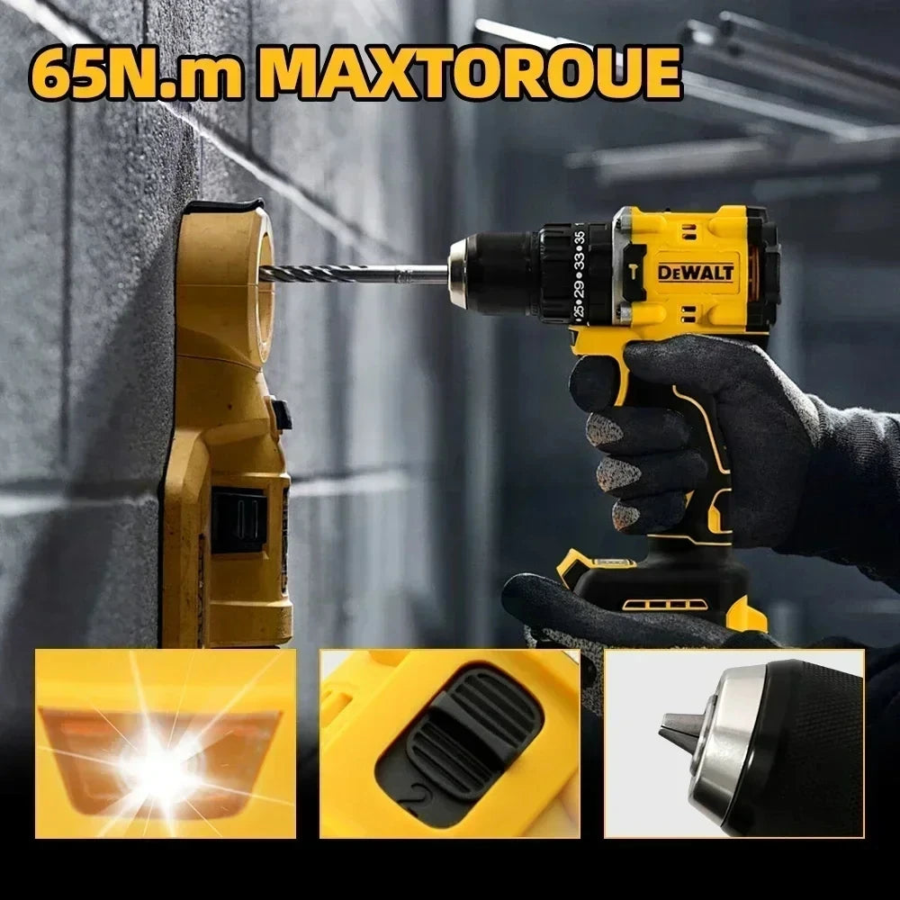 DEWALT DCD805 20V Power Drill Tools, Brushless Impact Drill Cordless Electric Screwdriver, Optional 2Ah 6Ah Lithium