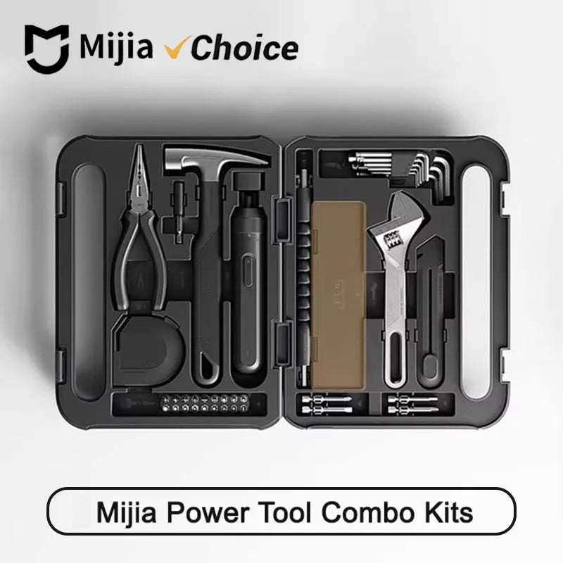 Mijia Power Tool Combo Kits Electric Screwdriver Self-lock Tape Measure Pliers Wrench Home Repair DIY Hand Tool Set