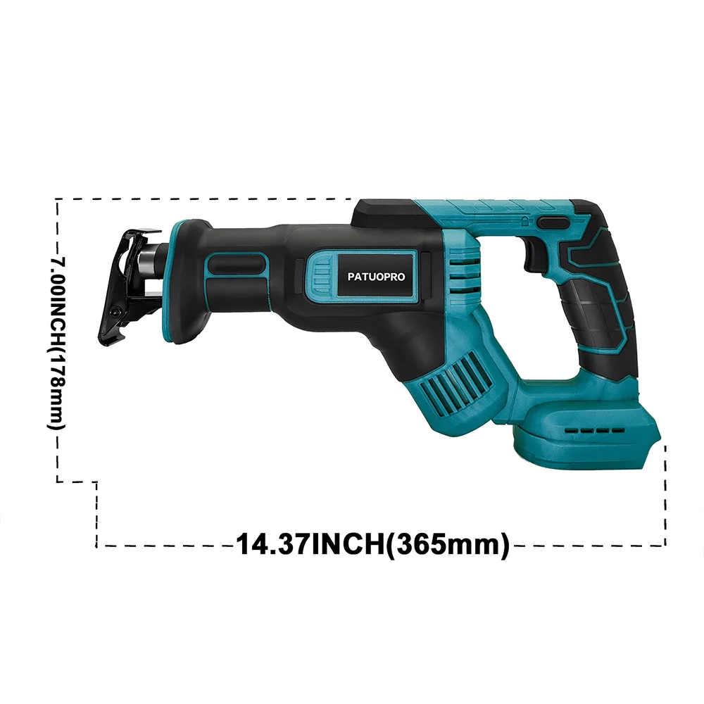 Cordless Reciprocating Saw Power Saw for Wood / Metal Cutting with 4pcs Blades Fit Makita 18v Battery(No Battery)