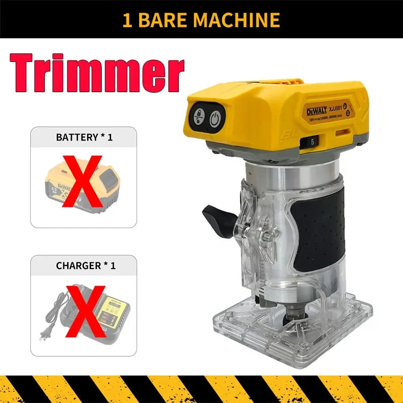 DEWALT 33000RPM Brushless Cordless Wood Trimmer Woodworking Palm Router Rechargeable Milling Engraving Slotting Trimming Machine