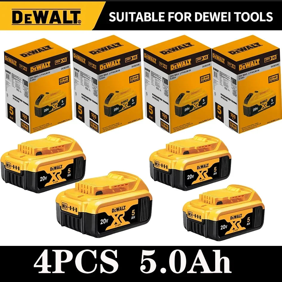 Dewalt 20V Battery 5AH 6AH 18V5.0AH Rechargeable Lithium Ion Battery, Dewalt DCB200 Power Tool Replacement Battery