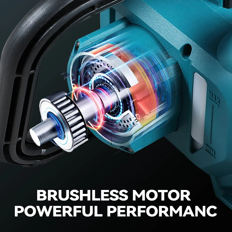 BABEQ 12 Inch Brushless Cordless Electric Chain Saw 6600W 20000RPM Auto Oiler For Makita 18V Battery Pin Garden Woodworking Tool