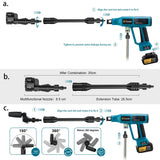 Gisam 250Bar Brushless Electric High Pressure Washer Gun 4Gear Power Home Car Washing Water Spray Gun for Makita 18V Battery Pin
