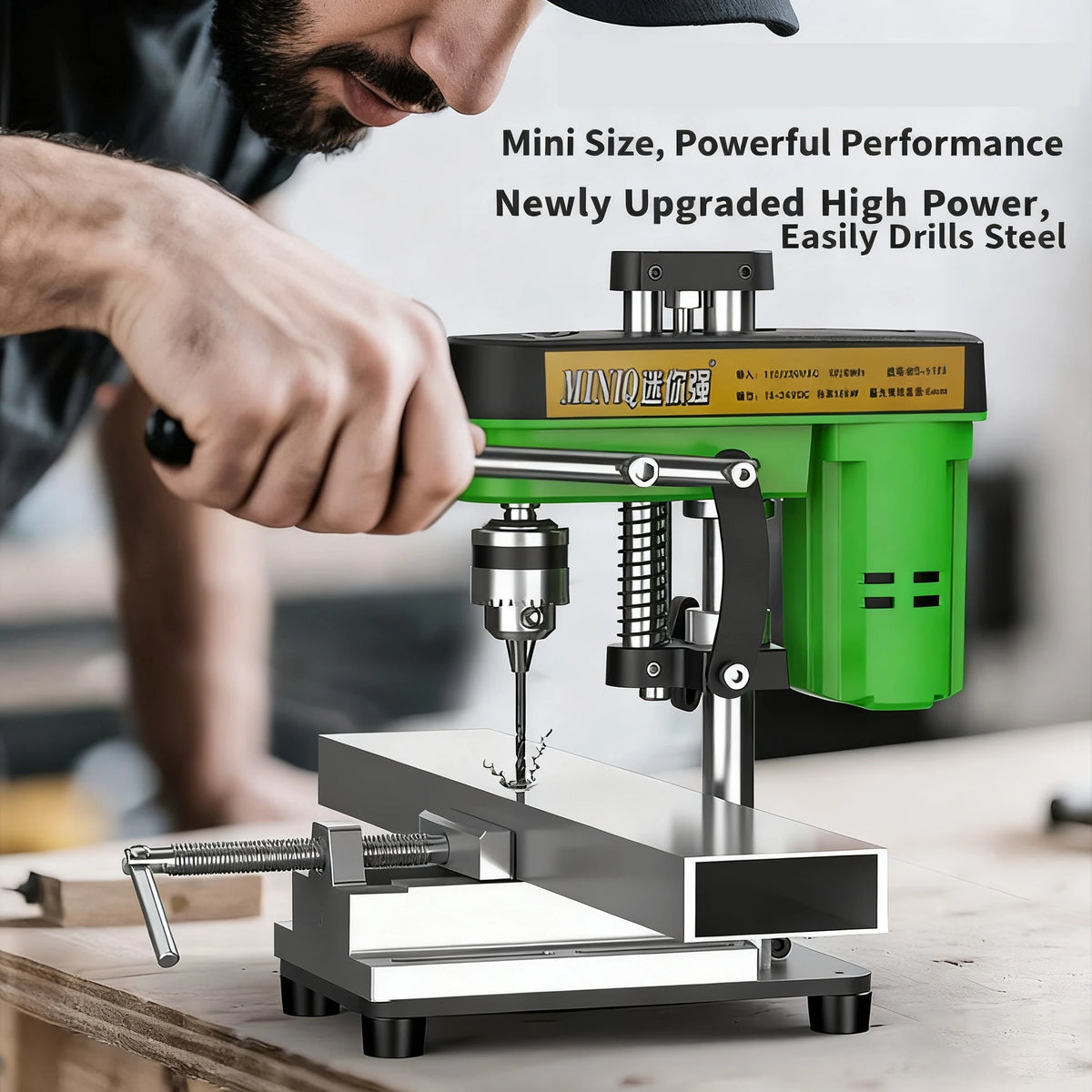 Mini Bench Drill Press - Industrial Precision, 100W AC/DC Power, 7-Speed Adjustable, Max 6mm Chuck