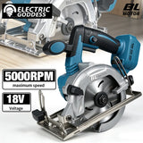 5/7-inch Cordless Circular Saw 5000rpm Brushless Woodworking Saw 45degree Cut Adjustment Circular Saw For Makita 18V Battery Pin