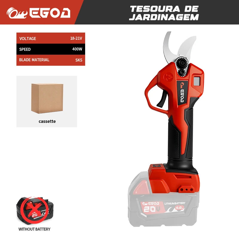 EGOD Brushless 45mm Electric Scissors For Milwaukee 20V Battery Cordless Fruit Tree Bonsai Electric Pruning Shear