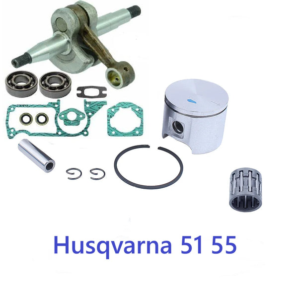 51 55 Crankshaft Oil Seal Bearing Gaskets Piston Kit 45mm 46mm Fit For Husqvarna 50 51 55 EPA Rancher Chainsaw 503573806