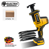 Electric Goddess 10000SPM Brushless Electric Reciprocating Saw Saber Saw Wood Metal Cutting Tool For Dewalt 20V Battery Pin