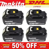 100% Original Makita 18V 6.0Ah Li-Ion Battery, Rechargeable Replacement Battery for BL1830B BL1840B BL1850B BL1860B Power Tools