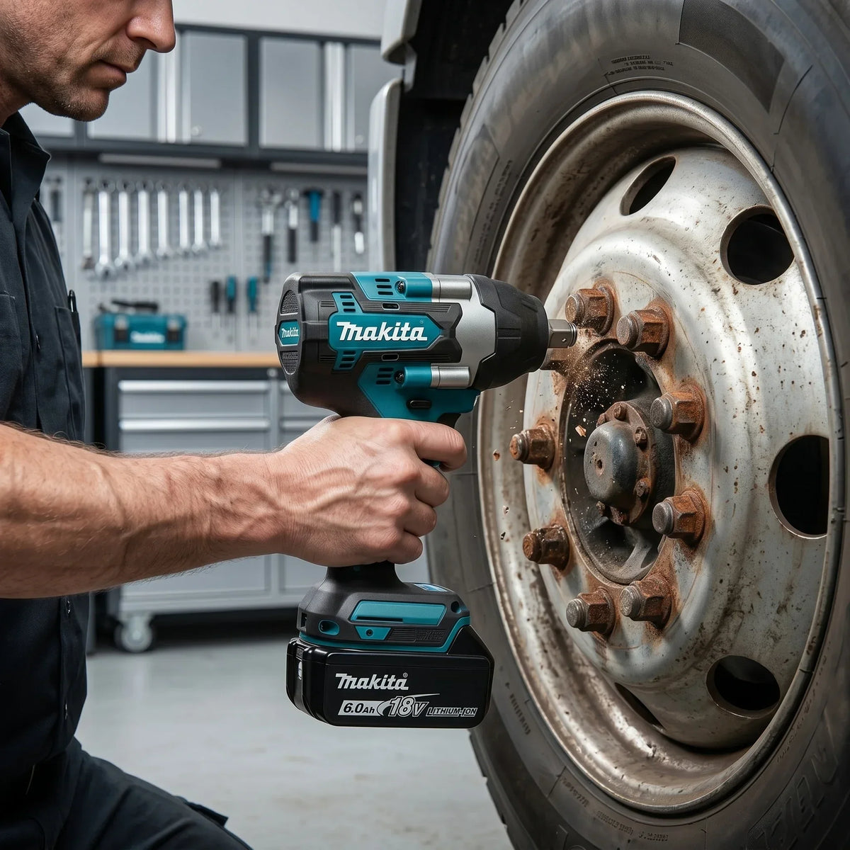 Makita DTW700 18V Brushless Cordless Impact Wrench 1000N·m 1/2 Inch Drive for Truck Tire Removal Suspension Bolt Fastening Home