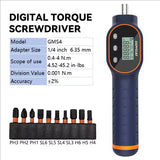 Digital Torque Screwdriver 7.08–70.8 In-lb / 0.8–8 Nm, 1/4' Adjustable Torque Screwdriver Set for Electronics, and Mounting