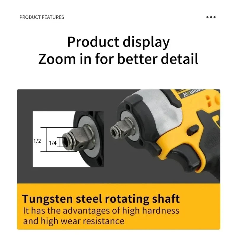 DEWALT DCF922 Wireless Impact Wrench Rechargeable High Torque 406Nm(Reverse) 1/2" 2500 RPM Universal 20V Battery Power Tools