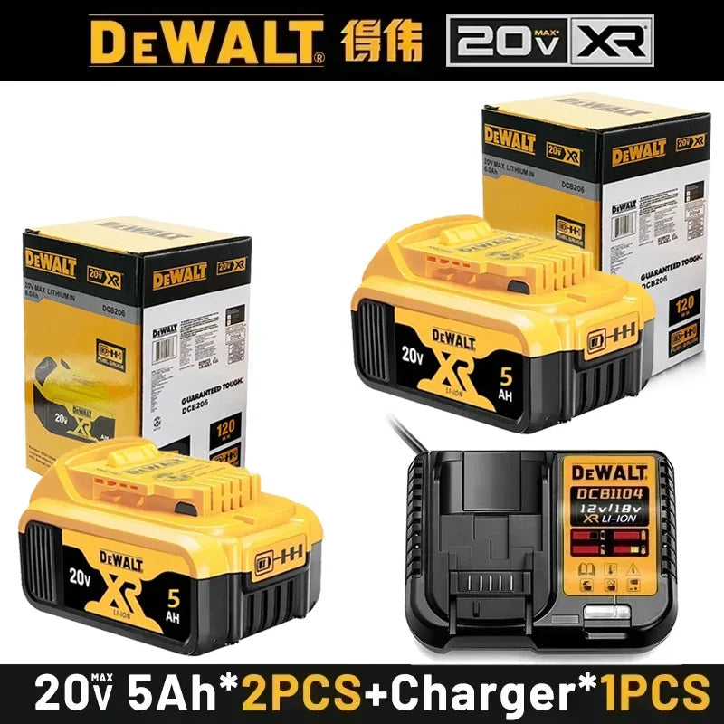 Dewalt 20v Battery, 20v MAX 5Ah 6Ah Battery DCB200 DCB206 DCB205 DCB184 DCD805 for Dewalt Power Tool Replacement Battery