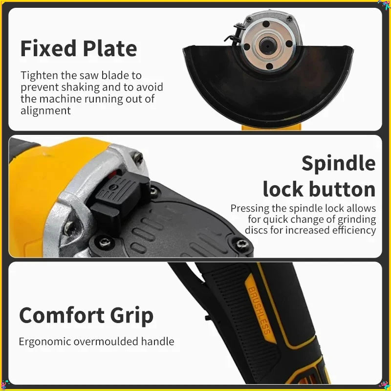 Dewalt DCG406 Cordless Brushless Angle Grinder 125MM 9000RPM Cutting Polishing Machine Compatible With 20V Batteries