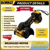 Cordless Mini Angle Grinder DEWALT 3 Inch Polishing Grinding Machine Electric Cutting Power Tool for 18V 20V Battery