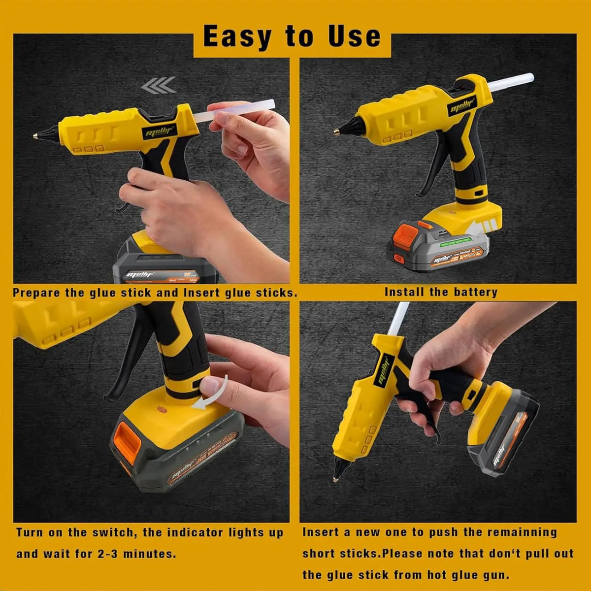 Cordless Hot Glue Gun Compatible with Dewalt 18V 20V for Makita 18V with 20 Glue Stick DIY Heat Repair Tool DIY Gift(Tool Only