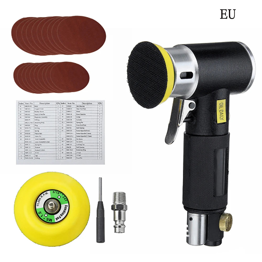 2" 3" Mini Air Sander Kit Dual Action Orbital Polisher Polishing Machine for Car Polishing