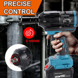 Heimerdinger 18V 1000NM 1/2 brushless cordless impact wrench compatible with makita battery for car, truck repair, No battery