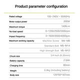 Worx WU132X WU132 Cordless Impact Screwdriver 320W 160Nm 12v 3600rpm Brushless Motor Adjust Torque Univeral Battery Power Tool