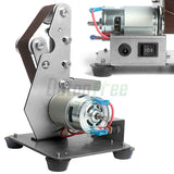110V/220V Desktop Vertical Mini Electric Abrasive Belt Sandpaper Polishing Machine DIY Angle Grinder Sharpening Machine