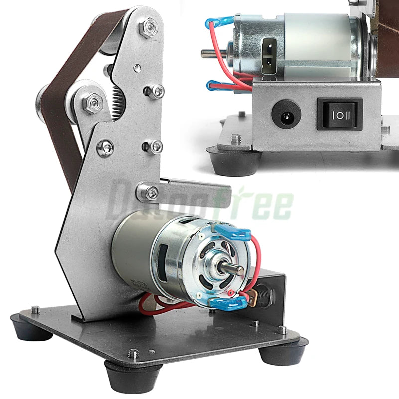 110V/220V Desktop Vertical Mini Electric Abrasive Belt Sandpaper Polishing Machine DIY Angle Grinder Sharpening Machine