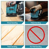 YOFIDRA 125MM Electric Orbital Sander Cordless Grinding Sanding Polishing Machine Woodworking Power Tool For 21V 18V Battery