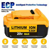2Pack 20V 8.0Ah Replacement Battery Compatible For Dewalt 20V MAX Battery DCB200 DCB204 DCB206 DCB206-2 DCB201 DCB203 DCB181 DCB