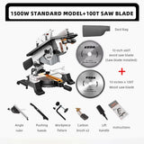 Electric Compound Saw 10 Inch Table Saw Miter Cutting Boundary Aluminum Machine 45° Woodworking Dual Purpose All-in-One Machine